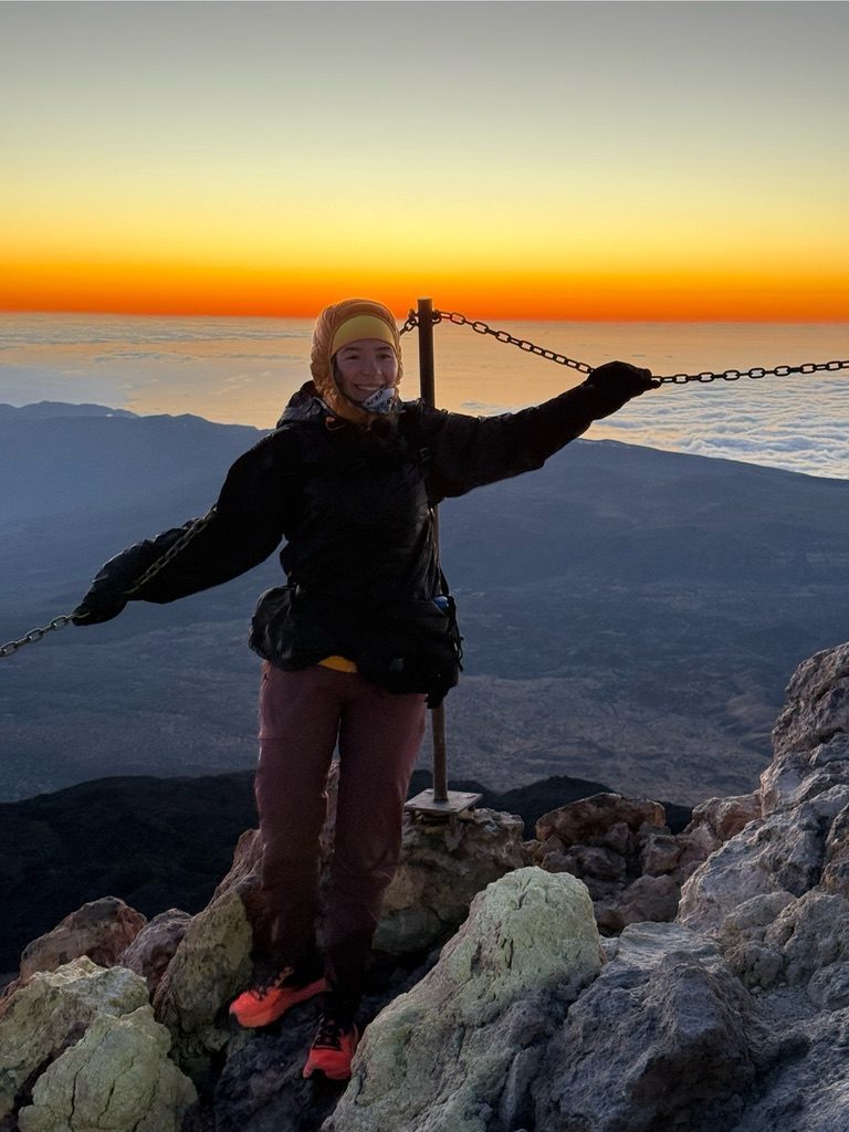 Sunrise above the clouds from El Teide summit, Tenerife