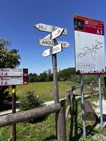 A junction or signpost with multiple appealing directions in Tenerife — all of them worth going